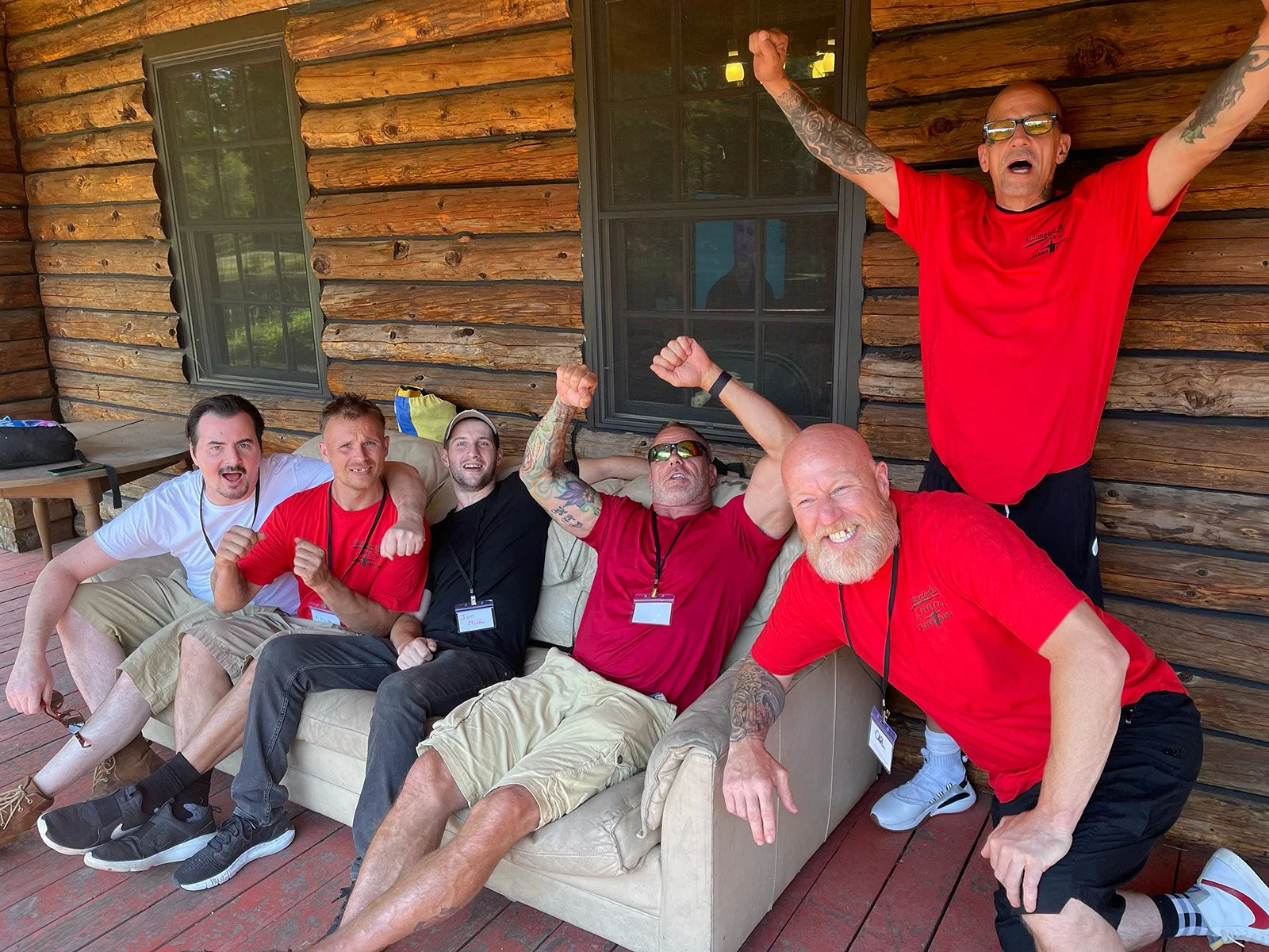 Redemption House guests and staff at a community gathering in New Haven, CT